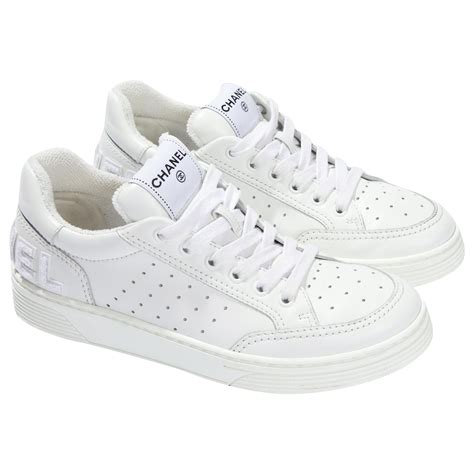 chanel white sneakers platform